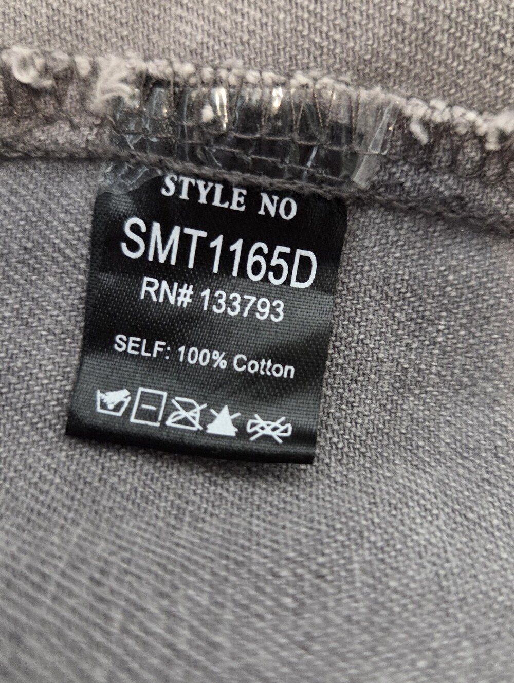 POL Distressed Denim Shacket Jacket Oversized Frayed Raw Hem Violet Gray Large - Picture 6 of 11